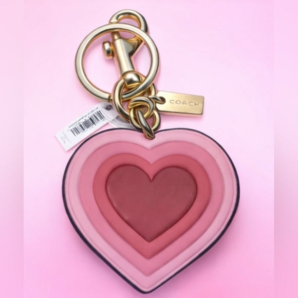 Coach Accessories - Coach 70's Heart Burst Bag Charm In Signature Canvas